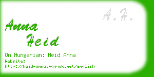 anna heid business card